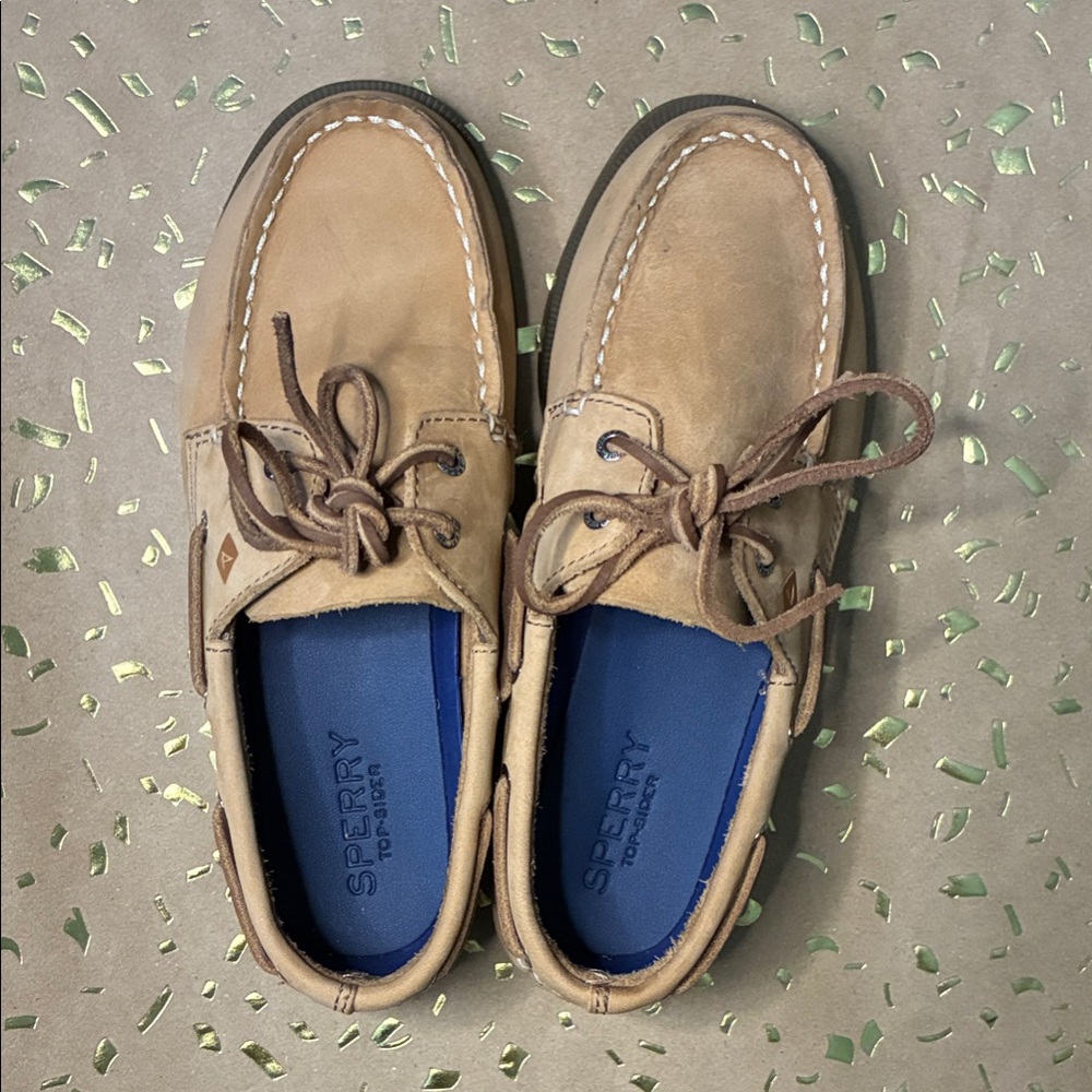 Sperry Kids Brown Authentic Original 2-Eye Sahara Leather Boat Shoe